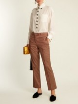 ETRO Violante floral-jacquard cropped trousers