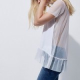 River Island White mesh peplum hem T-shirt | sheer back t-shirts | feminine tees
