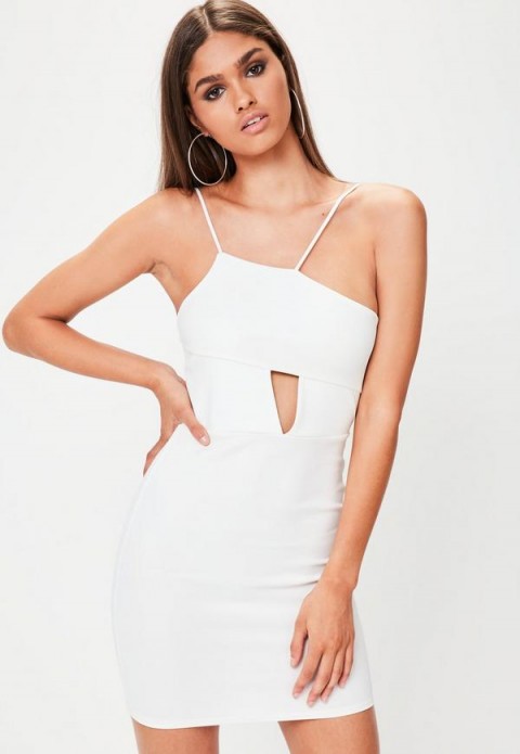 MISSGUIDED white strappy panelled cut out dress