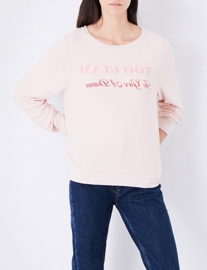 WILDFOX Too Glam fleece sweatshirt | pink sweatshirts - flipped