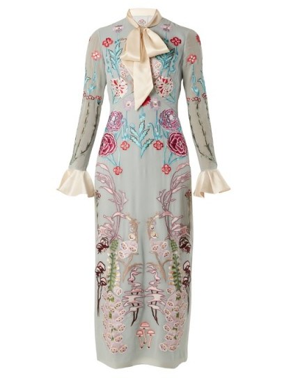 TEMPERLEY LONDON Woodland floral-embroidered silk-chiffon dress - flipped