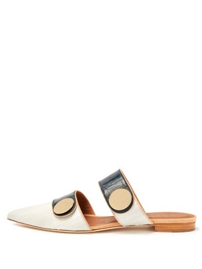 MALONE SOULIERS X Roksanda Lee backless leather flats ~ chic pointed toe flat shoes - flipped