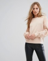 Y.A.S Sweat With Rouched Sleeves | rose-pink sweatshirts