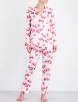YOLKE Orchid silk-satin pyjama set ~ floral pyjamas