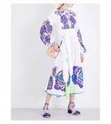 YULIYA MAGDYCH Love Confession embroidered cotton midi dress ~ white floral dresses