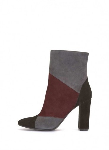 Mint Velvet ABIGAIL BORDEAUX BOOT / patchwork style ankle boots - flipped