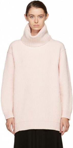 Acne Studios Pink Disa Turtleneck | high neck jumpers | knitwear - flipped