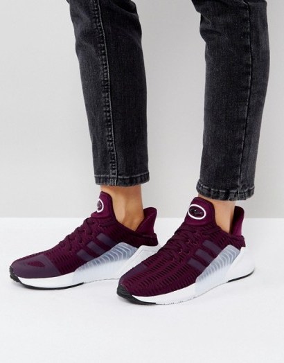 adidas Climacool Trainers In Burgundy | red sneakers - flipped