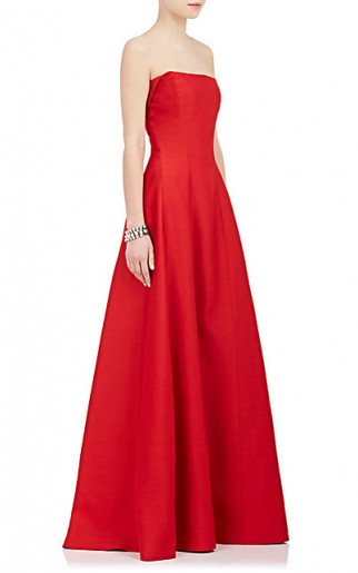 ALBERTA FERRETTI Faille Strapless Wool-Blend Ball Gown ~ red gowns