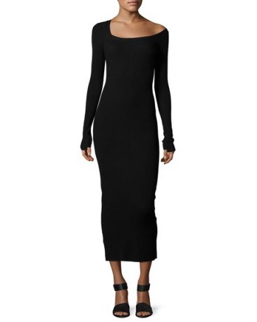 A.L.C. Brynn Long-Sleeve Sweater Dress, Black – as worn by Chrissy Teigen in Venice, Italy, 5 August 2017. - flipped