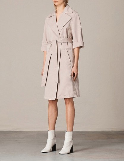 ALLSAINTS Luna cotton-twill trench coat – dusty-pink coats - flipped