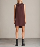 ALLSAINTS JAY DRESS | sleeveless shift dresses | bordeaux-red #3