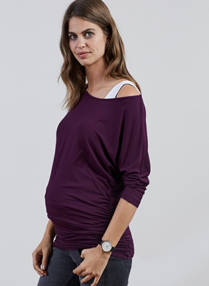 Isabella Oliver ANDIE OFF THE SHOULDER MATERNITY TOP – ruched tops