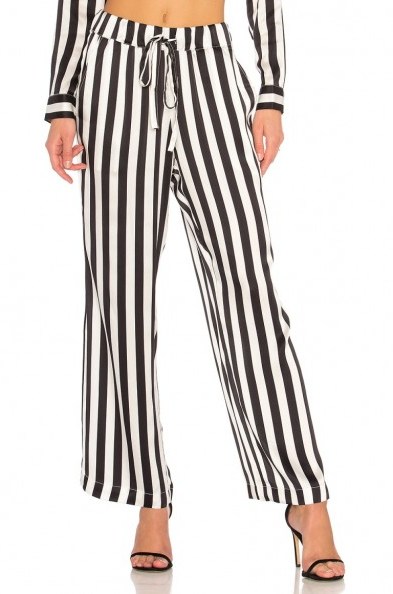 ANINE BINGSTRIPED PAJAMA PANT | black and white striped pyjama pants | silk trouser and shirt sets | fashion pyjamas - flipped