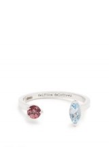 DELFINA DELETTREZ Aquamarine, tourmaline & white-gold ring ~ open gemstone rings