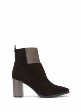 Mint velvet ARIA BLACK METALLIC BLOCK BOOT / suede ankle boots