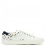 ASH Dazed White/Navy Leather Embellished Trainer | star stud sneakers