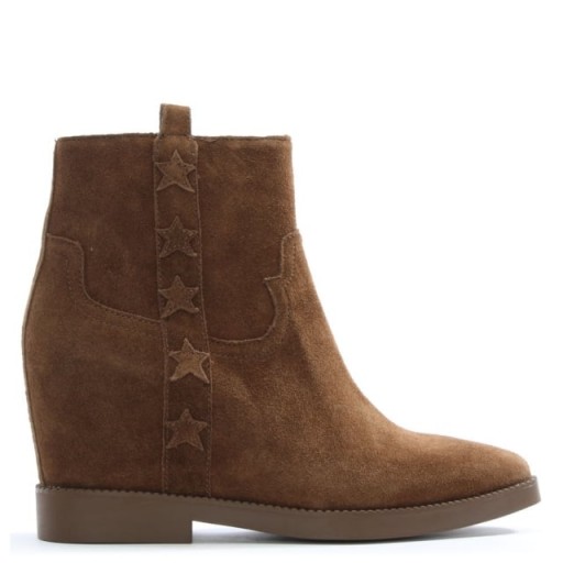 ASH Goldie Tan Suede Concealed Wedge Ankle Boots