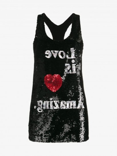 Ashish Love Is Amazing Sequin Embellished Tank Top - flipped