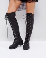 ASOS KLEO Hiker Over The Knee Boots | chunky heeled winter footwear