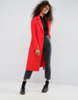 ASOS Longline Boyfriend Coat | red winter coats