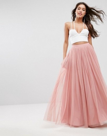 ASOS Tulle Maxi Prom Skirt | long pink occasion skirts - flipped