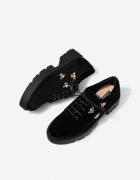 STRADIVARIUS Bejewelled brogues with track soles - flipped