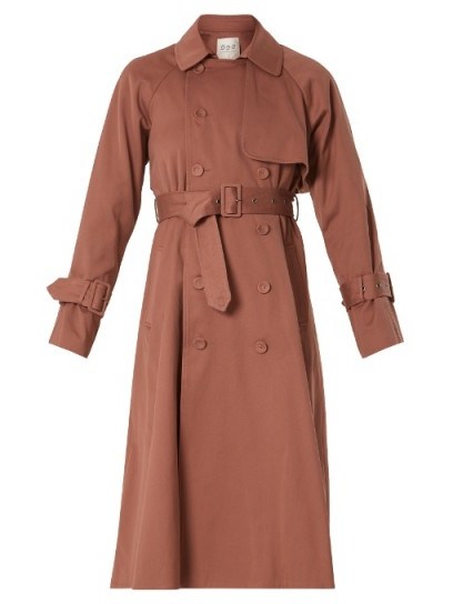 SEA Belted cotton double-breasted trench coat - flipped