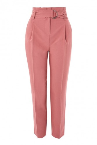 Topshop Belted Peg Trousers | pink pants