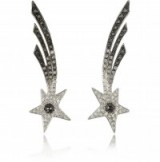 BERNARD DELETTREZ Shooting Stars White Gold Earrings w/Diamonds ~ statement jewellery