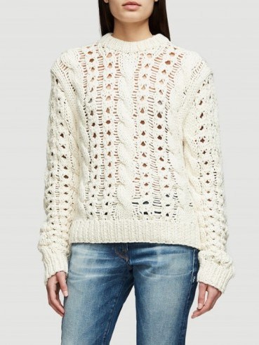 FRAME big cable sweater off white | chunky knit sweaters | neutral jumpers | knitwear - flipped