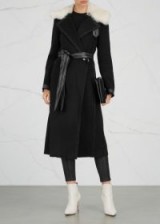 HELMUT LANG Black wool and cashmere blend coat – luxury winter coats