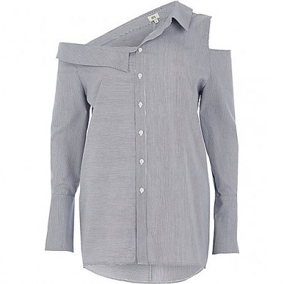 River Island Blue stripe deconstructured shirt #shirts #casual #fashion - flipped