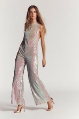 Free People Starbright Sequin Playsuit | glamorous wide leg jumpsuits