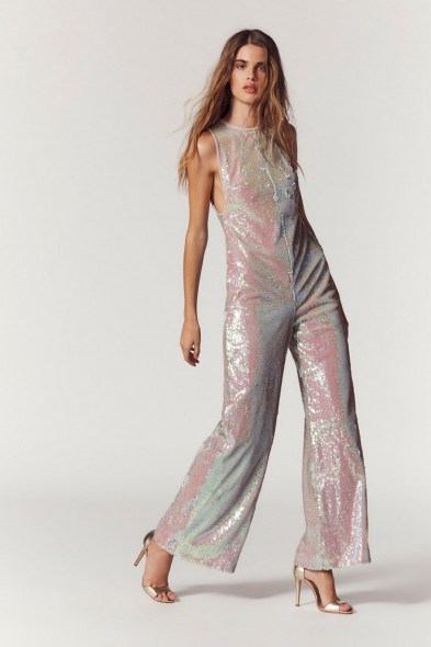 Free People Starbright Sequin Playsuit | glamorous wide leg jumpsuits - flipped