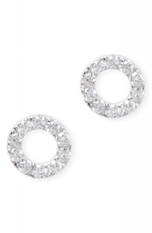 BONY LEVY Simple Obsessions Geo Circle Diamond Stud Earrings – tiny round studs – small delicate jewellery – diamonds - flipped