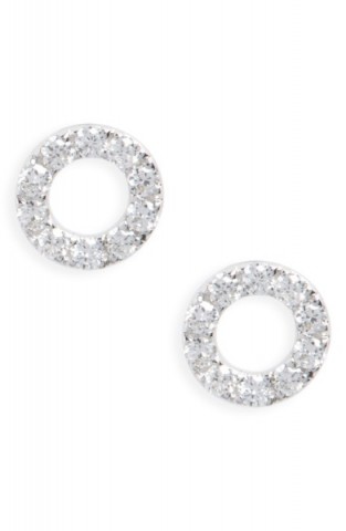 BONY LEVY Simple Obsessions Geo Circle Diamond Stud Earrings – tiny round studs – small delicate jewellery – diamonds