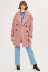 Topshop Boucle Textured Coat | pink winter coats #2