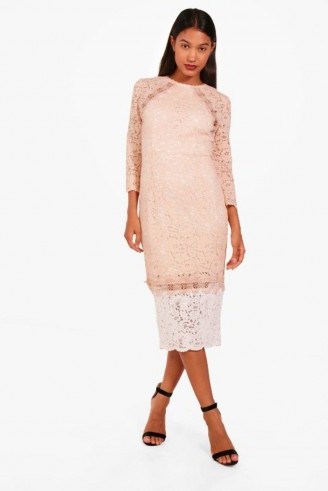 boohoo Boutique Kiki Contrast Lace Midi Dress - flipped