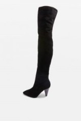 BOXER High Leg Boots – black suede over the knee