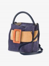 Boyy Devon 21 Tote Bucket Bag / small chic handbags / purple and orange suede bags