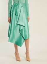 SIES MARJAN Brady asymmetric duchess-satin skirt | mint-green folder skirts