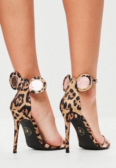 missguided brown animal print strappy sandals - flipped