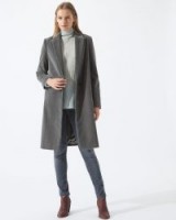 JIGSAW BRUSHED VELVET MATCHINSKY COAT / soft grey coats