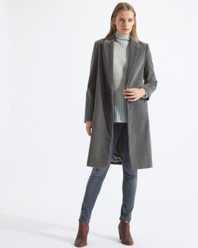 JIGSAW BRUSHED VELVET MATCHINSKY COAT / soft grey coats - flipped