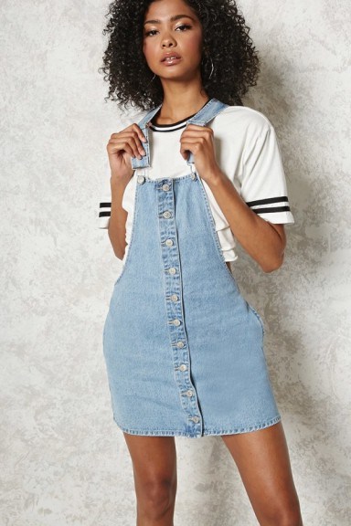 Forever 21 Button-Up Denim Overall Dress - flipped
