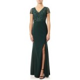 Adrianna Papell Jersey Beaded Gown, Emerald / green gowns