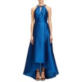 Adrianna Papell Venice Faille Halter Gown, Peacock / blue gowns