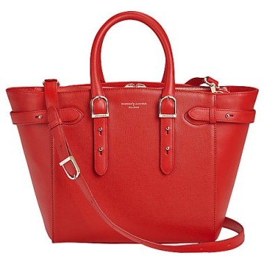Aspinal of London Marylebone Midi Leather Tote Bag, Carrera Scarlet ~ chic red bags - flipped