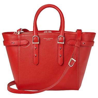 Aspinal of London Marylebone Midi Leather Tote Bag, Carrera Scarlet ~ chic red bags